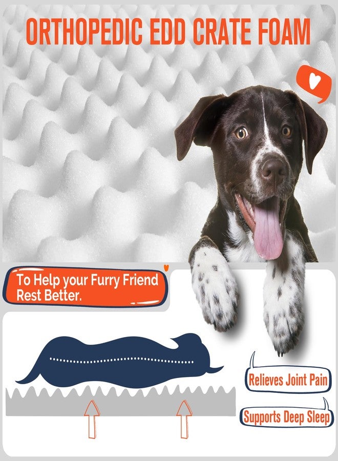 Simple Trending Orthopedic Dog Bed for Large Dogs, Egg Crate Foam & Removable Cover, Washable Pet Bed, 36 x 27 Inch, Gray - Image 2
